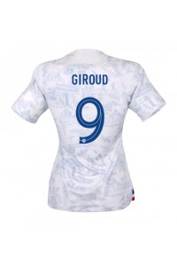 Ranska Olivier Giroud #9 Jalkapallovaatteet Naisten Vieraspaita MM-kisat 2022 Lyhythihainen